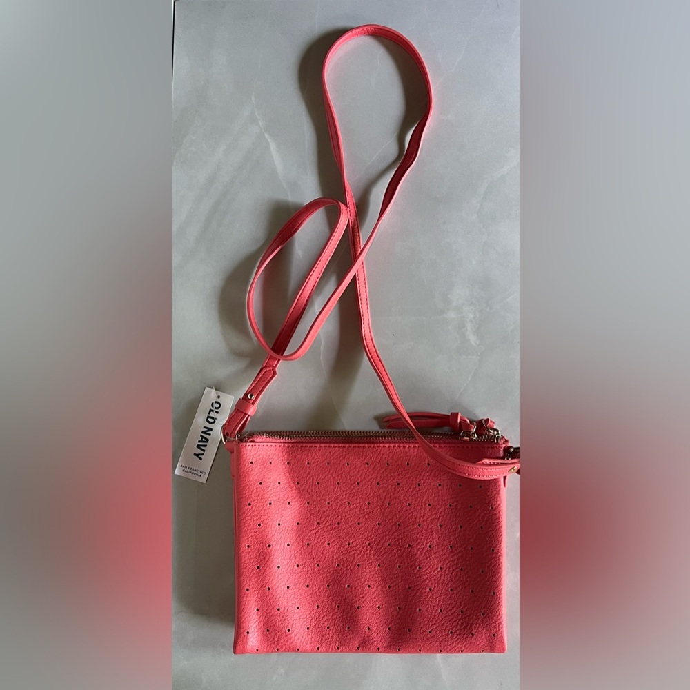Old Navy Pink Crossbody Bag with Glossy Finish